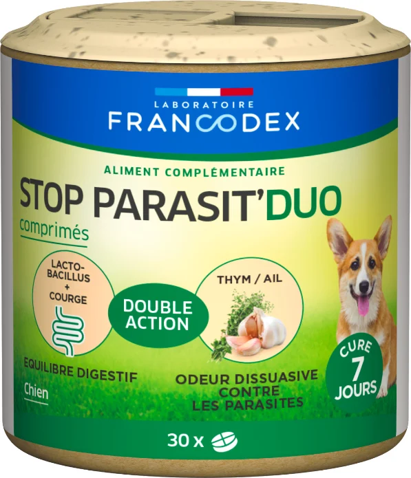 Stop parasit'duo 30 comprimés petit chien 