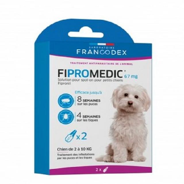 Fipromedic chien 2 à 10kg 2 pipettes